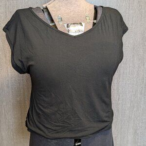 2XL Klassy Black Tee with Removable Bra Cups